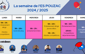 Les horaires pour la saison 2024-2025