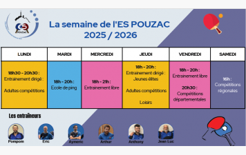 Les horaires pour la saison 2025-2026